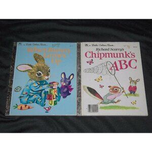 Little Golden Book When Baby Bunny Grows Up Chipmunk's ABC Richard Scarry Lot